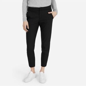 Everlane slim wool trousers ankle length crop cut dress pants black 4